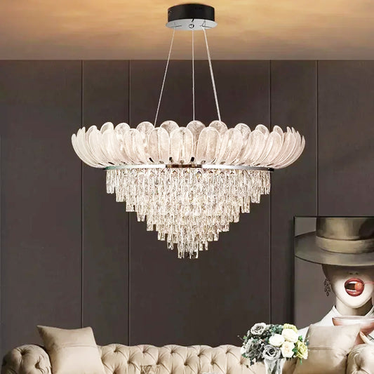 Luxury Crystal  Chandelier Light Fixture Modern Hanging Pendant Light for Dinning room Living Room Bedroom