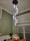 Crystal LED Ceiling Chandelier Gold Pendant Light Fixture for Staircase Living room Foyer