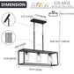 Black Industrial Chandelier Light Fixture Height Adjustable Linear Rectangular Kitchen Island Lighting